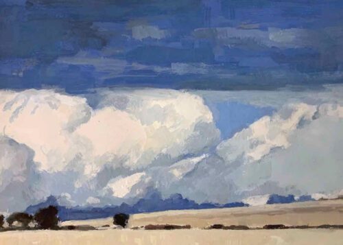 David Moore Leaden Sky 28 x 38cm gouache $1,900 framed