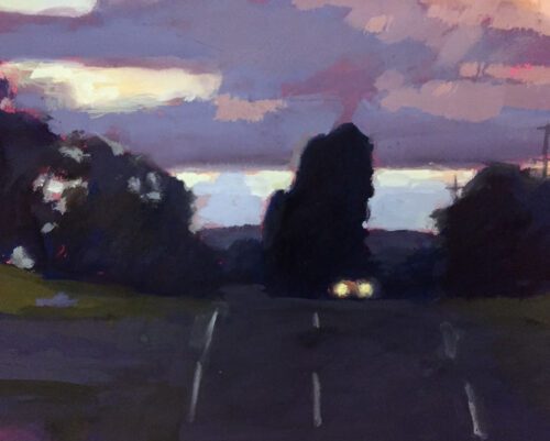 David Moore Evening Castlemaine 25 x 30 gouache $1700