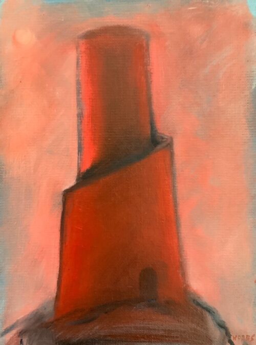 Leigh Hobbs Slender Tower Oil on board 15x20cm $790