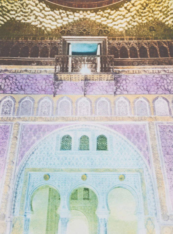 Susan Baran Alhambra Palace Photopolymer Photogravure intaglio and hand coloured 55x41cm PPP21