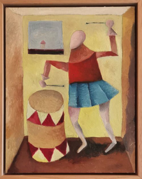 Jiri Tibor Novak little drumer oil on canvas board 38.5x31