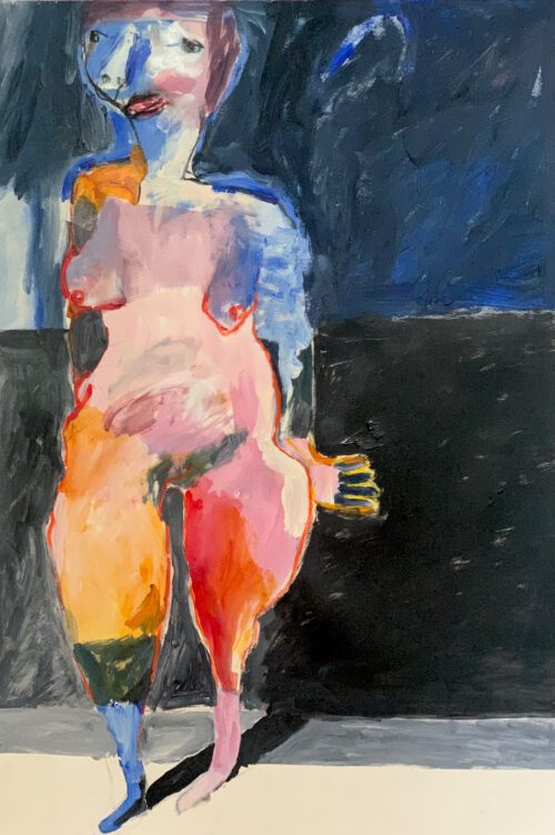 Moli Carew ‘Stepping Out’ mixed media on paper 71 x 48 cm f $1600