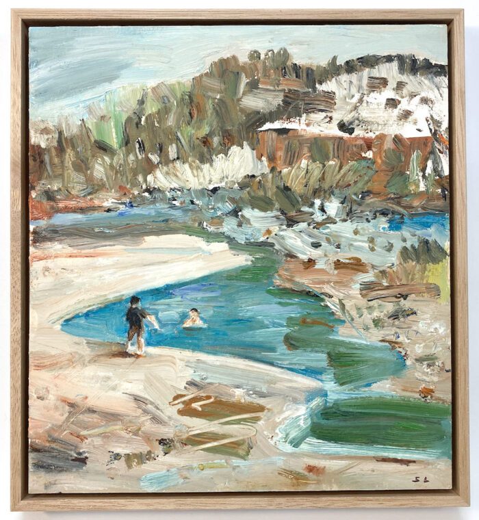 Steve Lopes Lagoon, oil on board, 29cm x 26cm,2020 $1200f