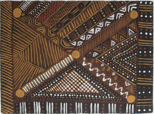 Mildred Lorenzo Kulama ochres on paper 56 x 76cm $400