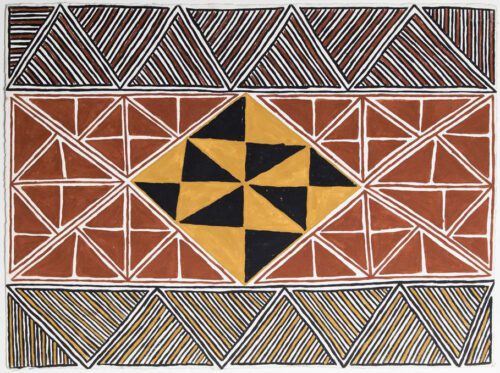 Nicola Miller Mungatopi Jilamara ochres on paper 56 x 76cm $500