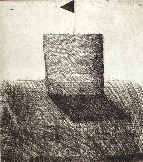 Jiri Tibor Novak Tower etching 11.5 x 10cm $350