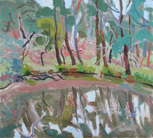 Mark Dober Forest pond (Mt. Alexander) 45.5 x 50.5 cm oil on canvas 2022 framed $3750