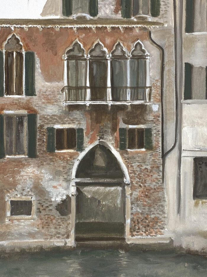 SOLD Soula Mantalvanos ⁨Rio dei Barcaroli⁩ ⁨Venice⁩ ⁨Italy⁩ 2022 oil on linen 21 x 30cm $1090 framed