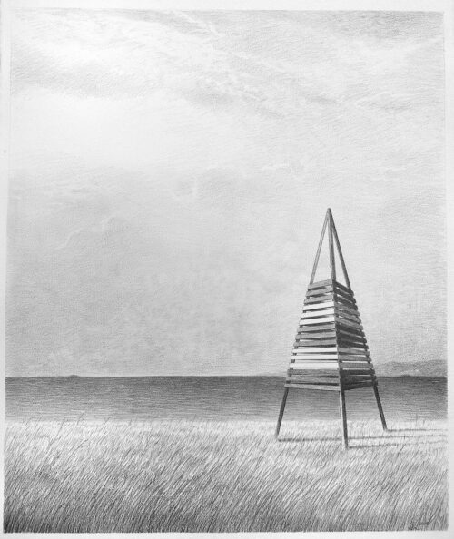 Adam Nudelman Away From the Light of the World V graphite on paper 64.5 x 53cm $1800