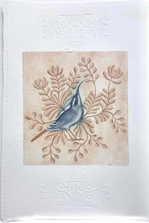 Kati Thamo Placemat for a Spinebill etching and embossing 46 x 30cm $600 uf