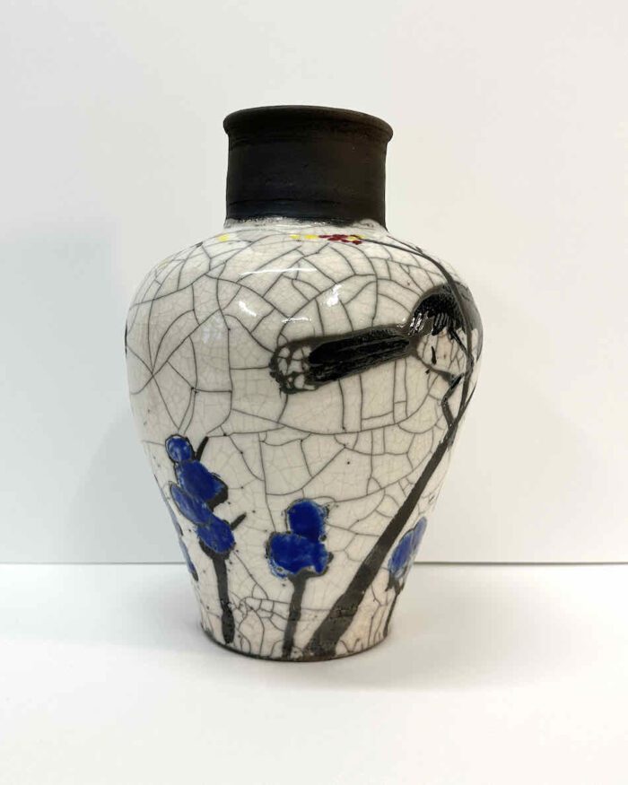 Philip Davey Whip Bird 34 x 24cm raku ceramic $2,200 -06