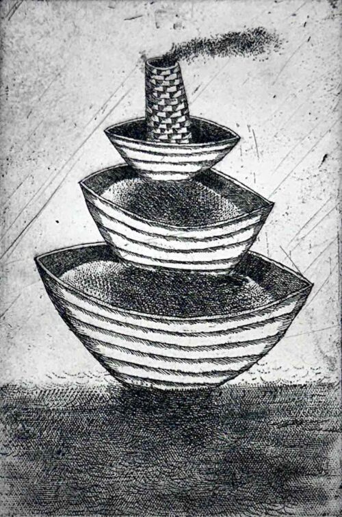 Jiri Tibor Novak Three Boat unnumbered etching 15 x 10cm image