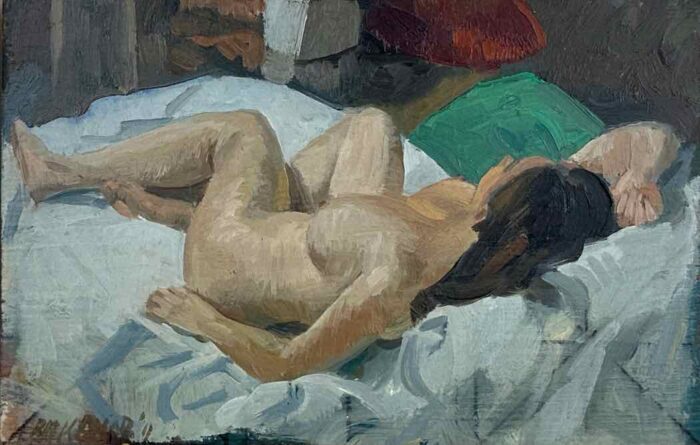 Rick Amor Monash Nude, 2011 oil on cedar 15 x 23cm $10,000 f (1)