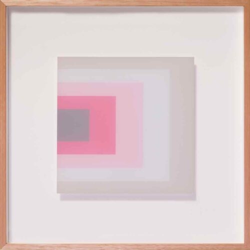 Clayton Tremlett An exploration of the Square using the Colours of a Galah #4 $850 framed