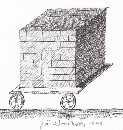 Jiri Tibor Novak Rolling cube Drawing pen and ink 10 x 11 cm $840 f