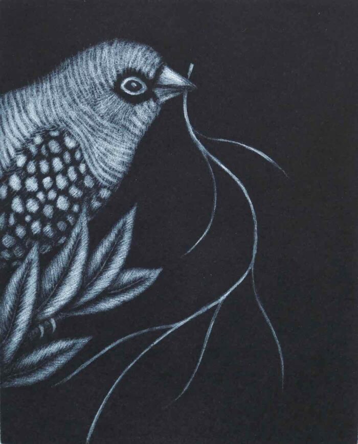 Kati Thamo Offering mezzotint 15 x 12 cm 2023 ed. of 22 $350