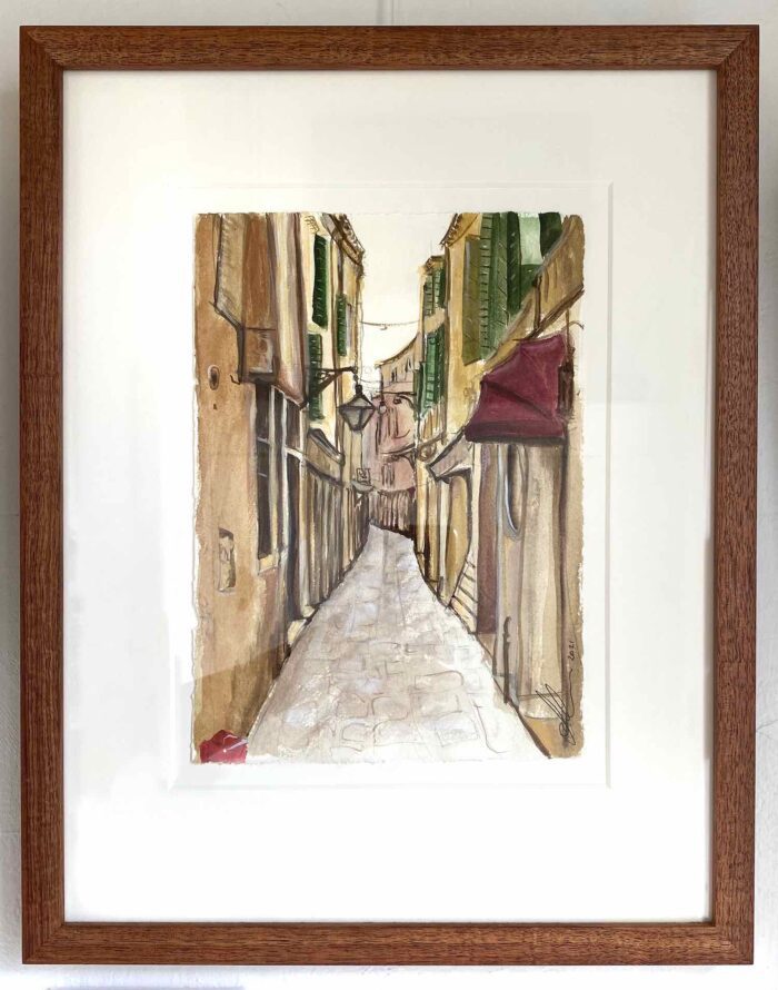 Soula Mantalvanos C. degli Albanesi Venezia 2022 26.5 x 19cm watercolour on paper framed