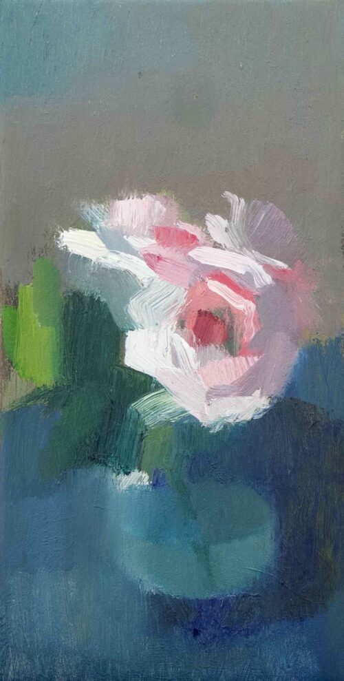 Lana Daubermann Cintas Posy oil on ceramic tile 15 x 7.5 cm $375 framed