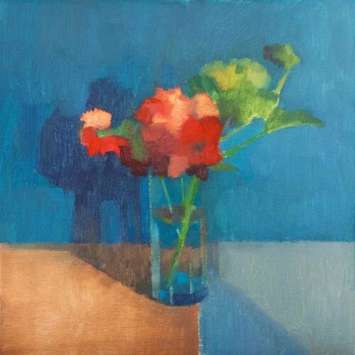 Lana Daubermann Geraniums oil on plywood 25 x 25 cm $845 framed