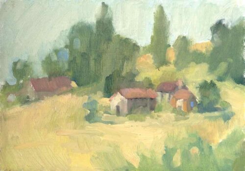 Lana Daubermann Sarlat Countryside2 oil on MDF 15 x 20 cm $595 framed