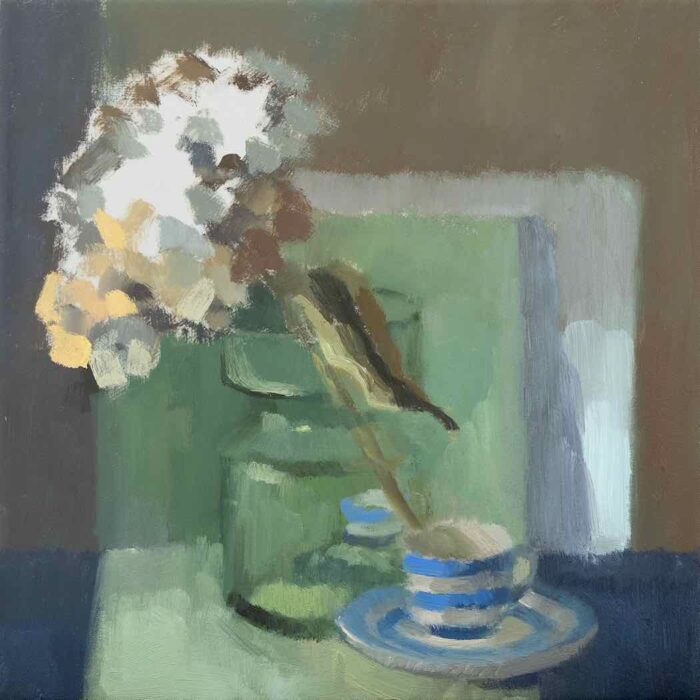 Lana Daubermann Still Life oil on ceramic tile 20 x 20 cm $695 framed