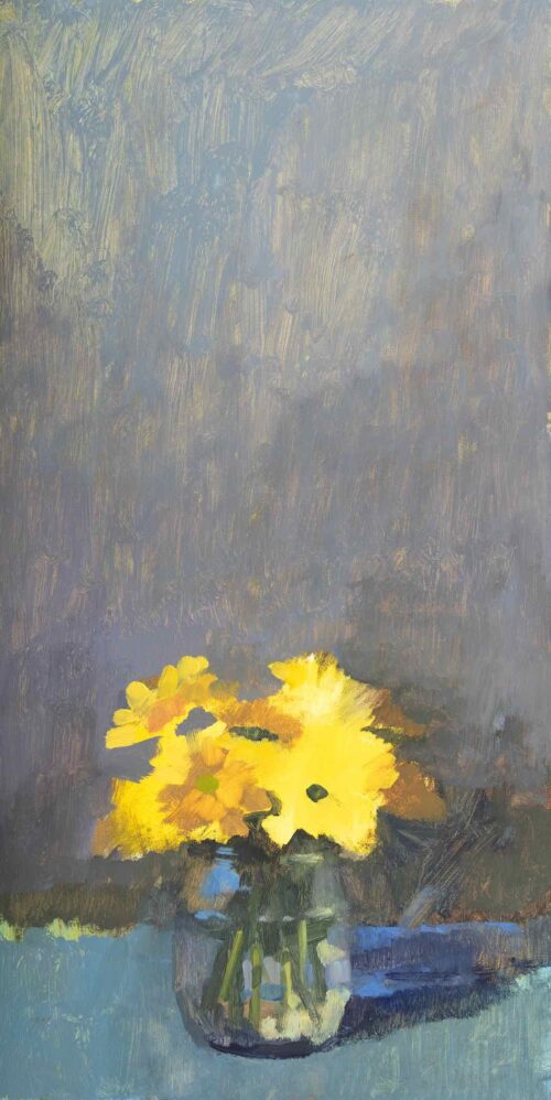 Lana Daubermann Yellow Posy oil on plywood 40 x 20 cm $1,200 framed